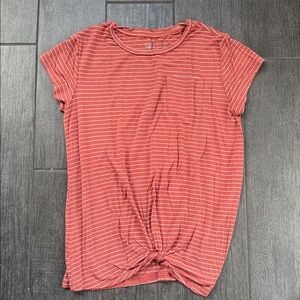 🔥 Rumi + Ryder Girls XL 16-18 tie knot strip top shirt